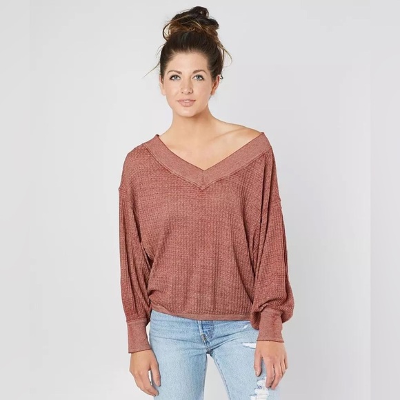 We the Free by Free People South Side Thermal Top Small Oversized - Picture 1 of 9